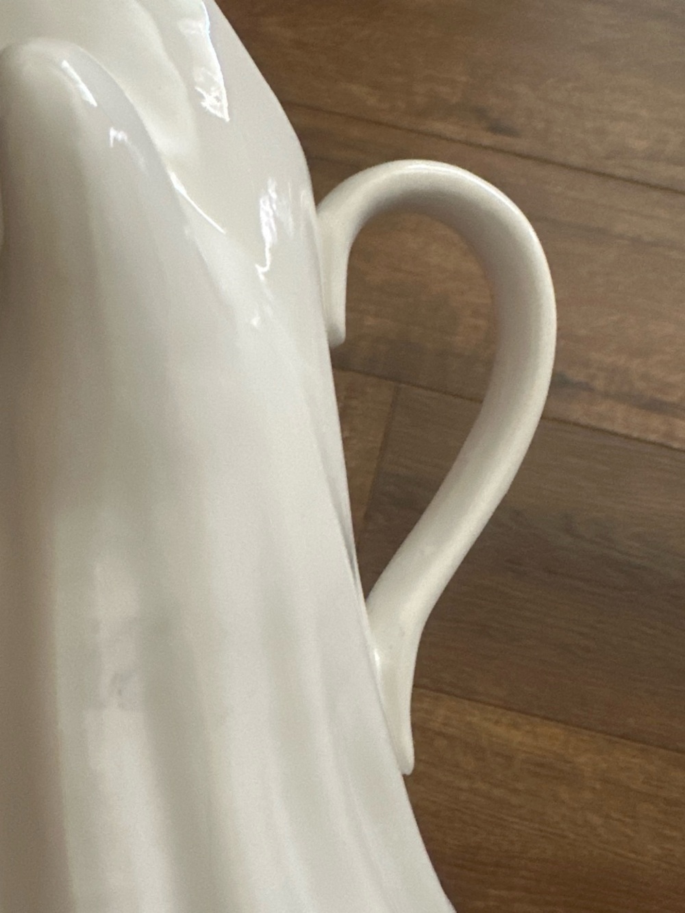 White Ghost Ceramic Vase with Orange Floral Accent - Picture 8 of 8
